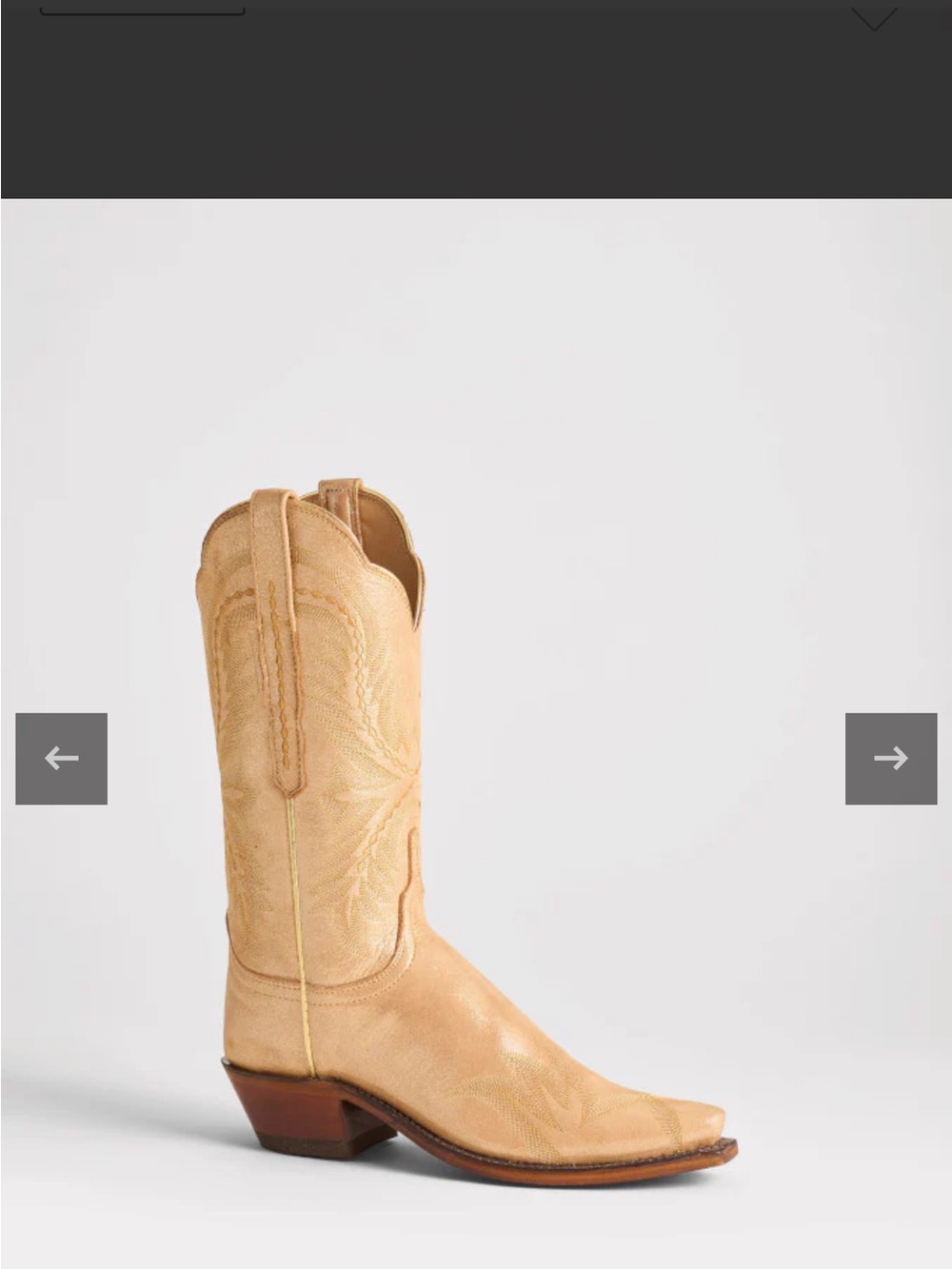 Lucchese Tilly boots in Champagne